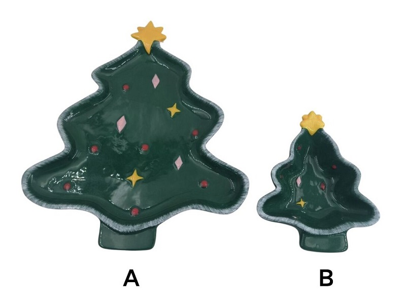 Cerchi il centrotavola della tua tavola di Natale? Scopri i nostri piatti per albero in ceramica realizzati a mano.
