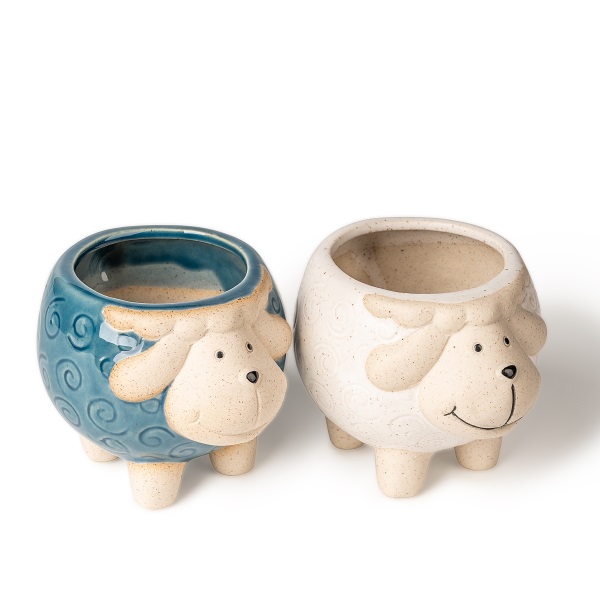 Portacandele in ceramica bicolore a forma di pecora: quando il fascino delle fiabe incontra la luce calda e romantica