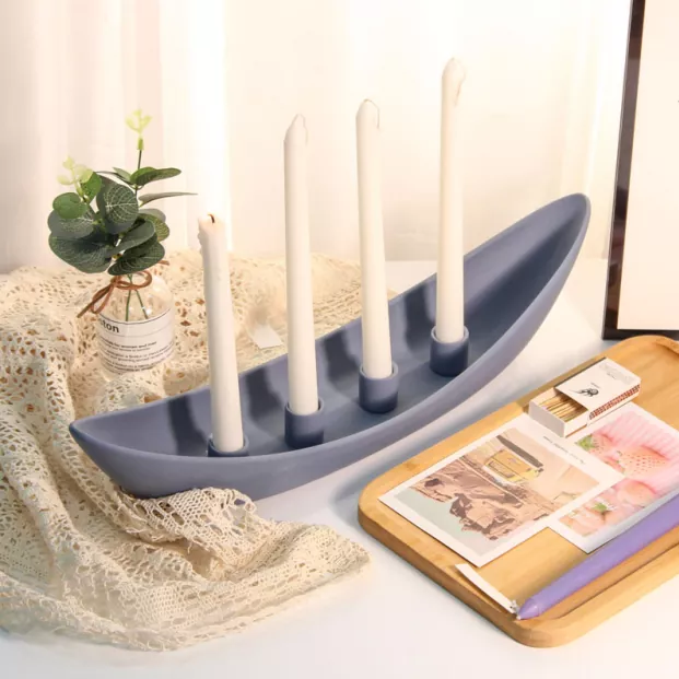 Decoro portacandele in ceramica
