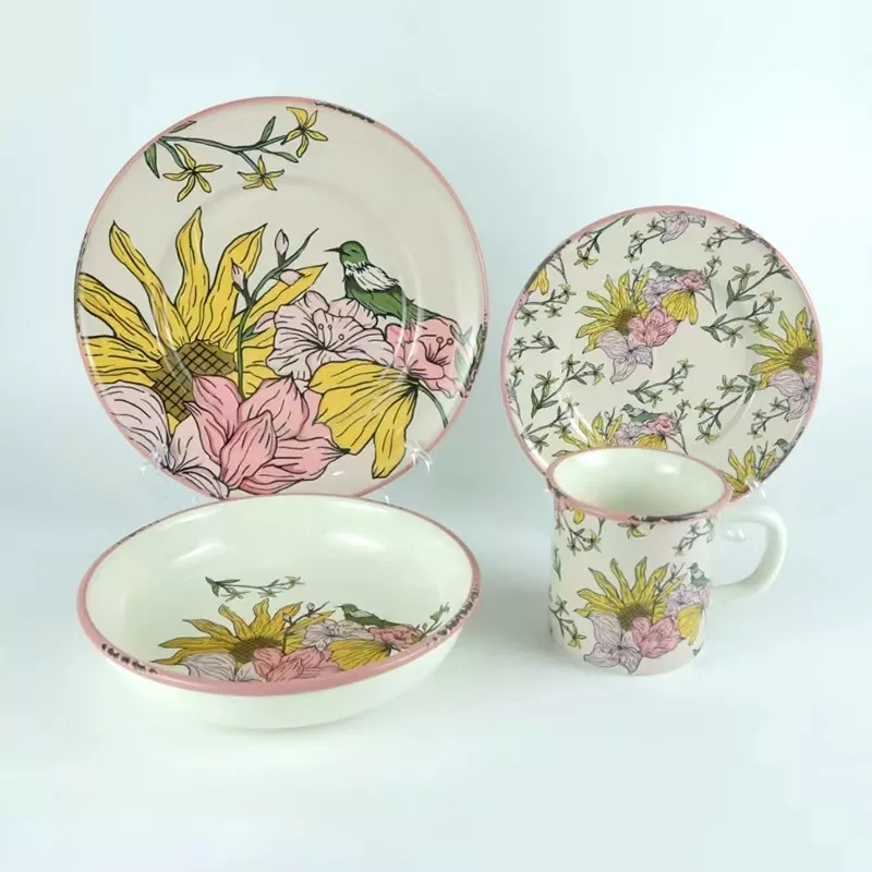 Set di piatti in ceramica con motivo di lusso per lavastoviglie