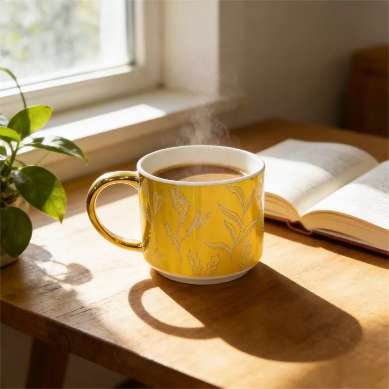 Tazza in ceramica con decalcomania galvanica