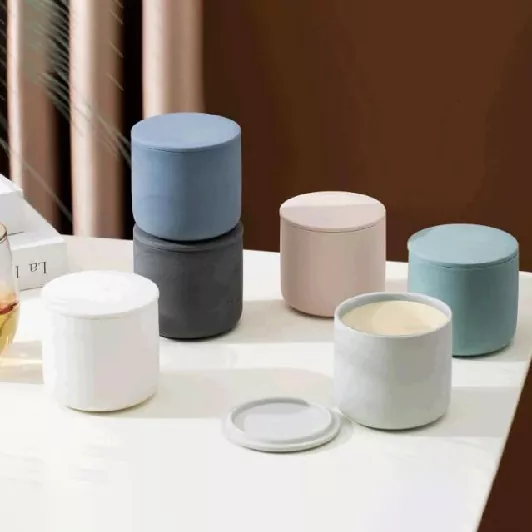 Portacandele in ceramica color Macaron