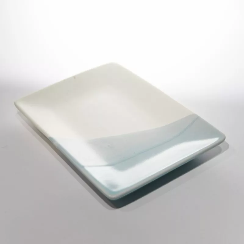 Piatto rettangolare moderno in ceramica bicolore