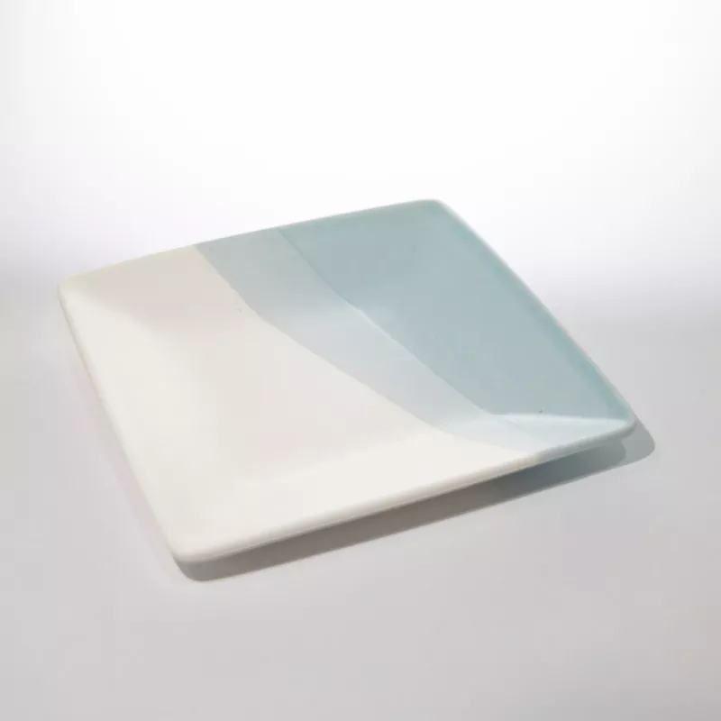 Piatto quadrato moderno in ceramica bicolore