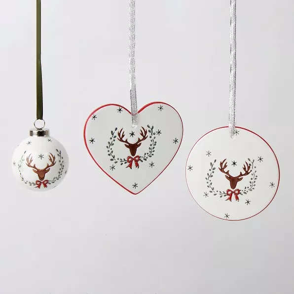 Decorazione unica per albero di Natale in ceramica fatta a mano