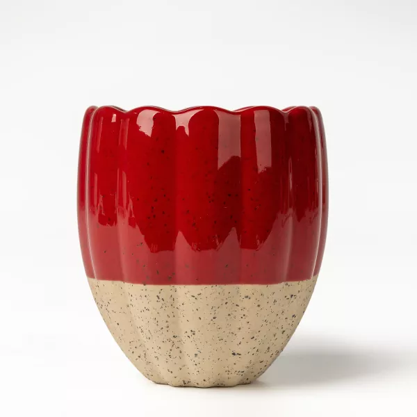 Portacandele in ceramica fatti a mano a forma di onda